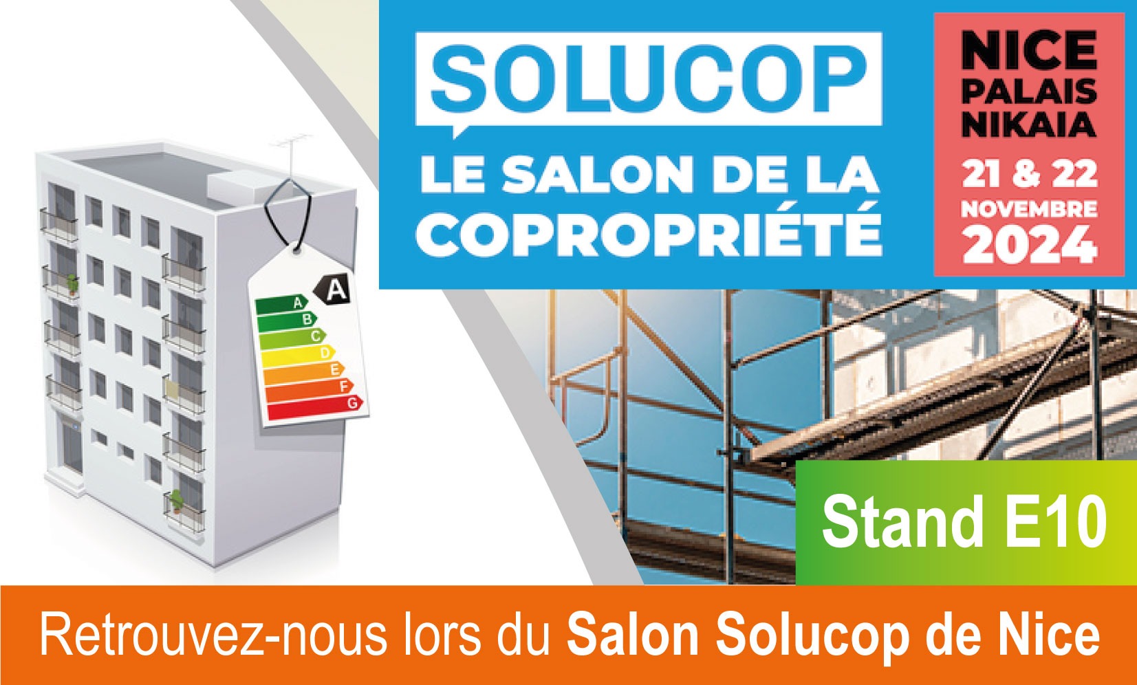 Salon Solucop 2024 à Nice : EDIAG, diagnostiqueur immobilier, présent sur le stand E10
